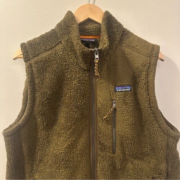 Patagonia Men’s Retro Pile Fleece Vest Medium Natural Warm Zip-Up Layer - Picture 4 of 9